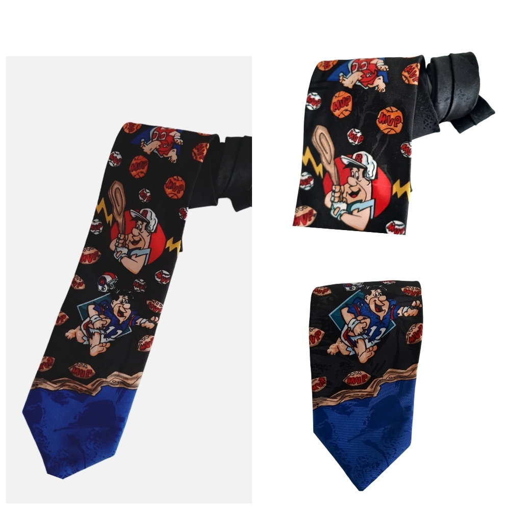 Fred Flintstone Hanna Barbera Men's Necktie Sports
